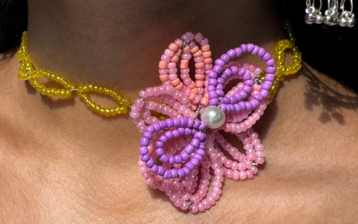 Beaded Orchid Choker