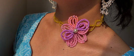 Beaded Orchid Choker
